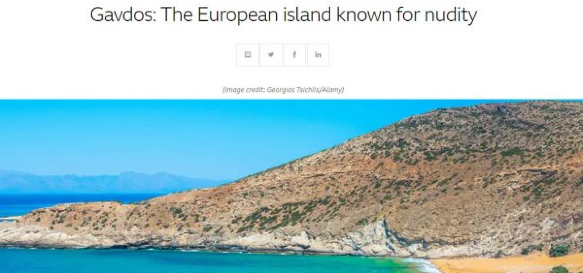 BBC – Γαύδος: Η απαγόρευση του γυμνισμού μπορεί να σηματοδοτήσει το τέλος του νησιού;